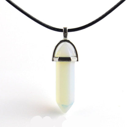 sengpan Christmas gifts ideas Natural Stone Necklace Hexagonal Column Pendant Natural Crystal Pendants Hexagonal Column Bullet Hexagonal Necklace Women