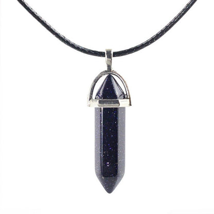 sengpan Christmas gifts ideas Natural Stone Necklace Hexagonal Column Pendant Natural Crystal Pendants Hexagonal Column Bullet Hexagonal Necklace Women