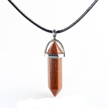 sengpan Christmas gifts ideas Natural Stone Necklace Hexagonal Column Pendant Natural Crystal Pendants Hexagonal Column Bullet Hexagonal Necklace Women