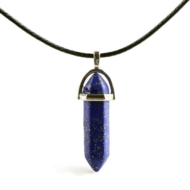 sengpan Christmas gifts ideas Natural Stone Necklace Hexagonal Column Pendant Natural Crystal Pendants Hexagonal Column Bullet Hexagonal Necklace Women