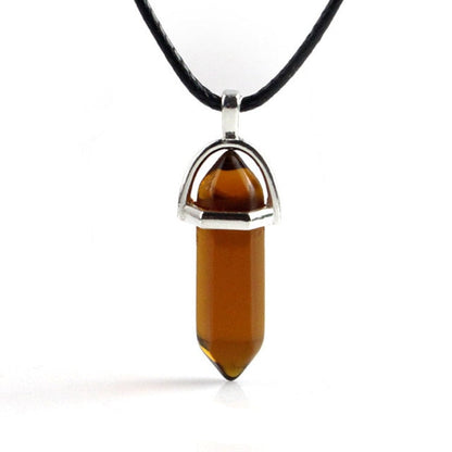 sengpan Christmas gifts ideas Natural Stone Necklace Hexagonal Column Pendant Natural Crystal Pendants Hexagonal Column Bullet Hexagonal Necklace Women