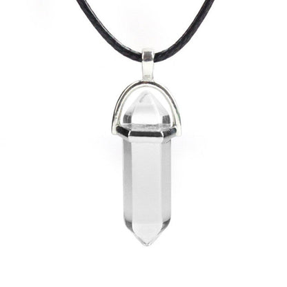 sengpan Christmas gifts ideas Natural Stone Necklace Hexagonal Column Pendant Natural Crystal Pendants Hexagonal Column Bullet Hexagonal Necklace Women