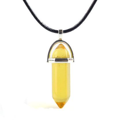 sengpan Christmas gifts ideas Natural Stone Necklace Hexagonal Column Pendant Natural Crystal Pendants Hexagonal Column Bullet Hexagonal Necklace Women