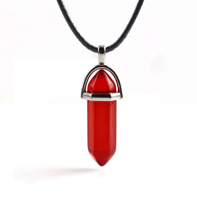 sengpan Christmas gifts ideas Natural Stone Necklace Hexagonal Column Pendant Natural Crystal Pendants Hexagonal Column Bullet Hexagonal Necklace Women