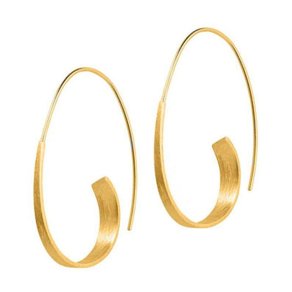 sengpan Christmas wishlist New Simple Gold Silver Color Indian Hoop Earring with Satin Finish Earrings for Women Fashion Statement Brincos Jewelry Gift