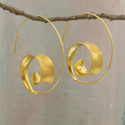 sengpan Christmas wishlist New Simple Gold Silver Color Indian Hoop Earring with Satin Finish Earrings for Women Fashion Statement Brincos Jewelry Gift