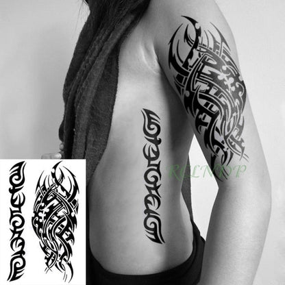 sengpan Waterproof Temporary Tattoo Sticker Tribal totem band Fake Tatto Personality Flash Tatoo Waist Arm Foot Tato for Girl Women Men