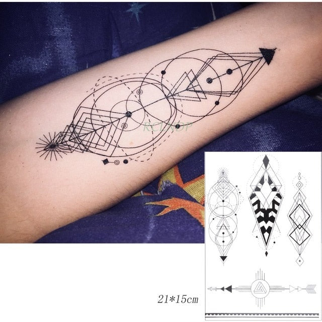 sengpan Waterproof Temporary Tattoo Sticker Tribal totem band Fake Tatto Personality Flash Tatoo Waist Arm Foot Tato for Girl Women Men