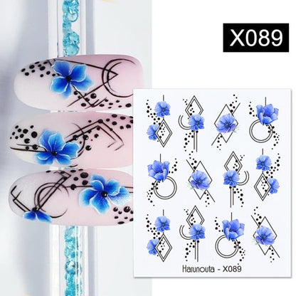 sengpan Christmas gifts ideas Harunouta Ink Blooming Marble Water Decals Flower Leaves Transfer Sliders Paper Abstract Geometric Lines Nail Stickers Watermark