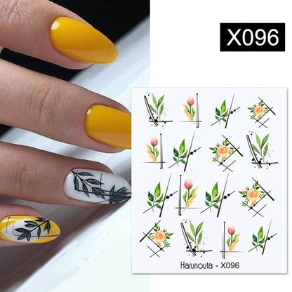 sengpan Christmas gifts ideas Harunouta Ink Blooming Marble Water Decals Flower Leaves Transfer Sliders Paper Abstract Geometric Lines Nail Stickers Watermark