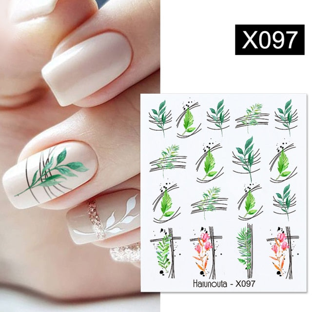 sengpan Christmas gifts ideas Harunouta Ink Blooming Marble Water Decals Flower Leaves Transfer Sliders Paper Abstract Geometric Lines Nail Stickers Watermark