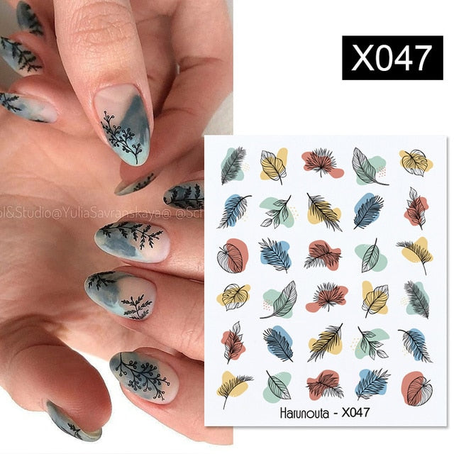 sengpan Christmas gifts ideas Harunouta Ink Blooming Marble Water Decals Flower Leaves Transfer Sliders Paper Abstract Geometric Lines Nail Stickers Watermark