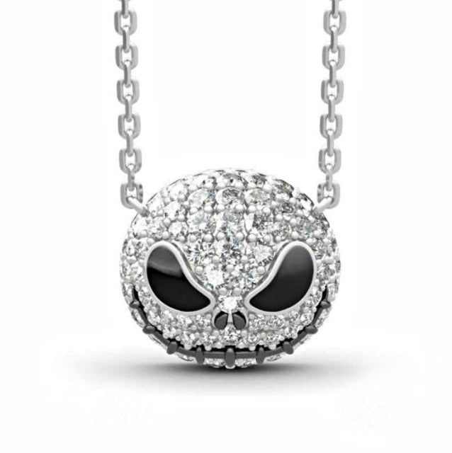 sengpan Christmas wishlist The Nightmare Before Christmas Ring Sally Jack Skellington Ring Jewelry Crystal Ring Necklace Pendant Skull Stud Earrings Set