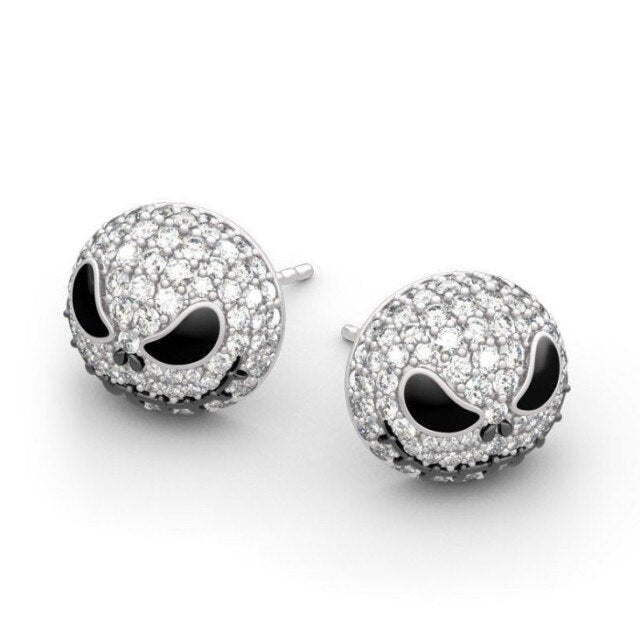 sengpan Christmas wishlist The Nightmare Before Christmas Ring Sally Jack Skellington Ring Jewelry Crystal Ring Necklace Pendant Skull Stud Earrings Set