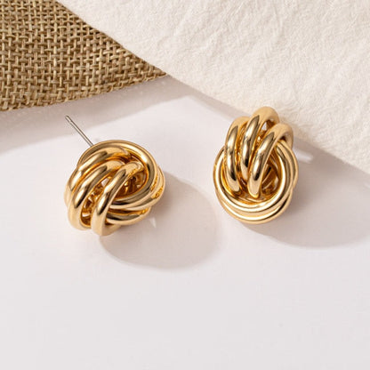 sengpan New Bohemian Gold Color Earrings Fashion Gold Big Hoop Twisted Earrings For Women Punk Hoop Earrings Jewelry Trend