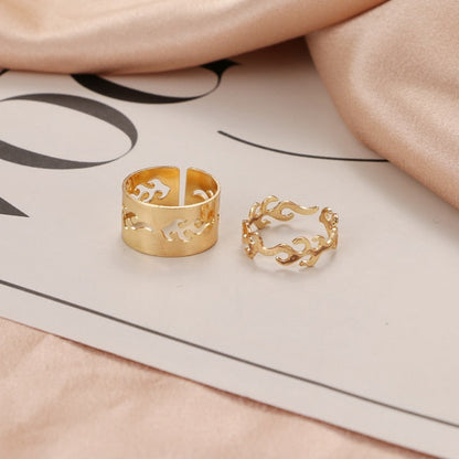 sengpan bridal jewelry set for wedding Trendy Gold Airplane Snake Dinosaur Rings For Women Men Lover Couple Rings Set Friendship Wedding Open Rings Jewelry