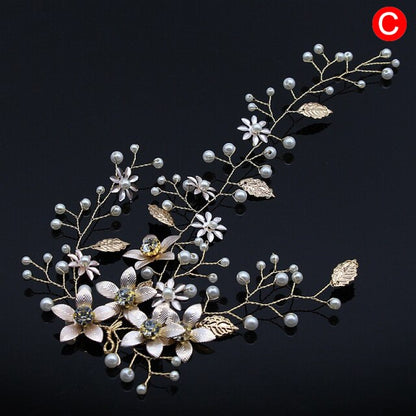 sengpan Christmas gifts for her Wedding Elegant Crystal Bride Hair Comb Headwear Flashing Ornaments Rhinestone Pearl Bridal Hair Clip Accessories Jewelry