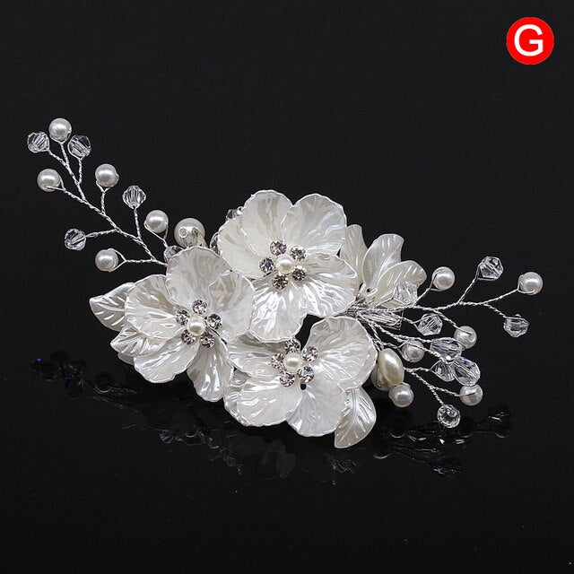 sengpan Christmas gifts for her Wedding Elegant Crystal Bride Hair Comb Headwear Flashing Ornaments Rhinestone Pearl Bridal Hair Clip Accessories Jewelry