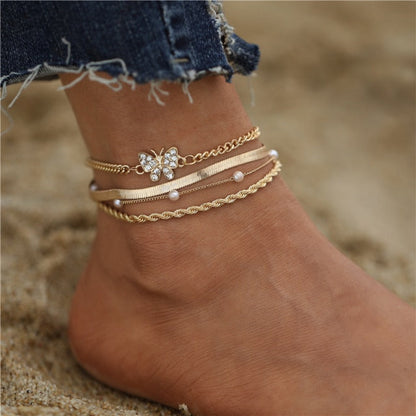 sengpan Bohemian Colorful Eye Beads Anklets For Women Gold Color Summer Ocean Beach Ankle Bracelet Foot Leg Chain Jewelry  NEW