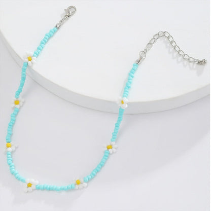 sengpan Christmas wishlist New Korean Sweet Colorful Little Daisy Acrylic Flowers Boho Beaded Clavicle Necklaces for Women Girls Jewelry