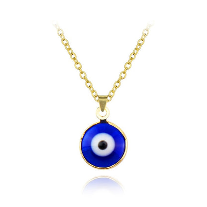 sengpan gifts hot sale new Antique 25MM 30MM 35MM Deep Sea Blue Evil Eye Pendant Necklace Turkish Blue Eye Choker Glass Eye Leather Rope Chain Jewelry Gift