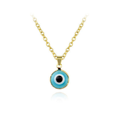 sengpan gifts hot sale new Antique 25MM 30MM 35MM Deep Sea Blue Evil Eye Pendant Necklace Turkish Blue Eye Choker Glass Eye Leather Rope Chain Jewelry Gift