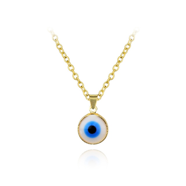 sengpan gifts hot sale new Antique 25MM 30MM 35MM Deep Sea Blue Evil Eye Pendant Necklace Turkish Blue Eye Choker Glass Eye Leather Rope Chain Jewelry Gift