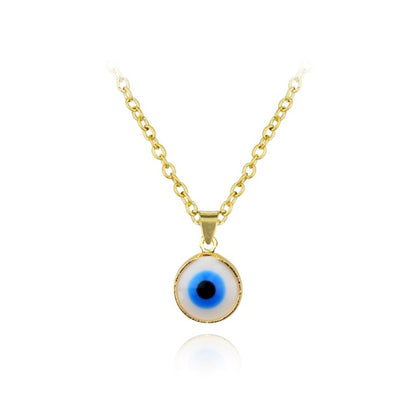 sengpan gifts hot sale new Antique 25MM 30MM 35MM Deep Sea Blue Evil Eye Pendant Necklace Turkish Blue Eye Choker Glass Eye Leather Rope Chain Jewelry Gift