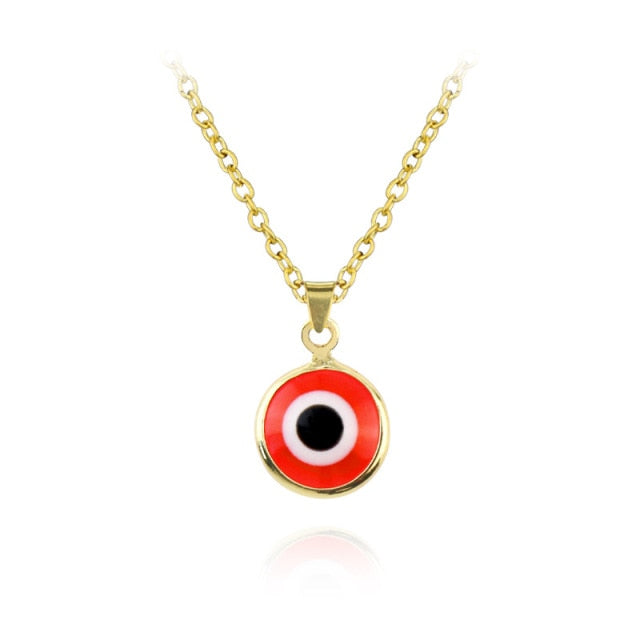 sengpan gifts hot sale new Antique 25MM 30MM 35MM Deep Sea Blue Evil Eye Pendant Necklace Turkish Blue Eye Choker Glass Eye Leather Rope Chain Jewelry Gift