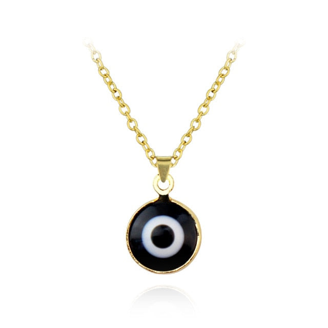 sengpan gifts hot sale new Antique 25MM 30MM 35MM Deep Sea Blue Evil Eye Pendant Necklace Turkish Blue Eye Choker Glass Eye Leather Rope Chain Jewelry Gift