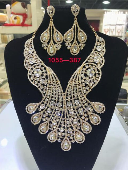 sengpan  jewelry for women Dubai 24k Gold Big Jewelry Sets Women Wedding Long Necklace Ethiopian Set Traditional Long Jewellery