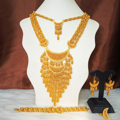 sengpan  jewelry for women Dubai 24k Gold Big Jewelry Sets Women Wedding Long Necklace Ethiopian Set Traditional Long Jewellery