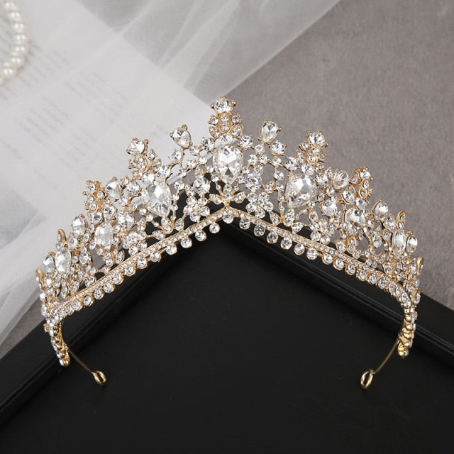 sengpan Christmas wishlist A158 New Golden Bride Crown Princess Headwear Birthday Rhinestone Headband Wedding Hair Jewelry Bridal Tiaras Vintage Headpieces