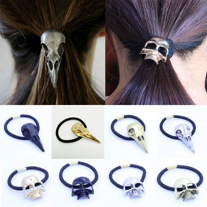 sengpan Christmas gifts ideas 1PC New Hot Sale Headwear High Quality Lady Gothic Raven Skull Elastic Hair Rope Women Hair Accessories Jewelry Gift