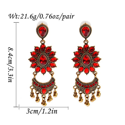 sengpan Christmas wishlist Retro Indian Jewelry Jhumka Jhumki Drop Earrings Gypsy Gold Silver Color Tassel Earrings For Women Fashion Jewelry