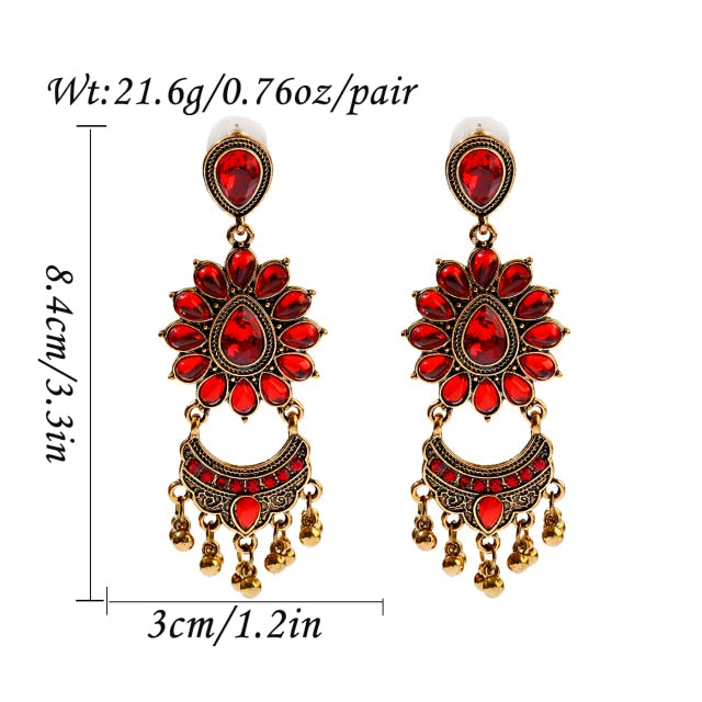 sengpan Christmas wishlist Retro Indian Jewelry Jhumka Jhumki Drop Earrings Gypsy Gold Silver Color Tassel Earrings For Women Fashion Jewelry