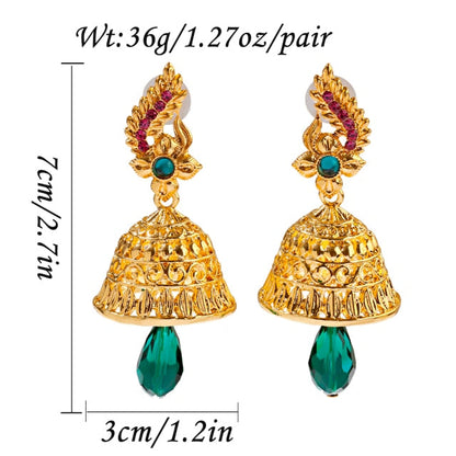 sengpan Christmas wishlist Retro Indian Jewelry Jhumka Jhumki Drop Earrings Gypsy Gold Silver Color Tassel Earrings For Women Fashion Jewelry