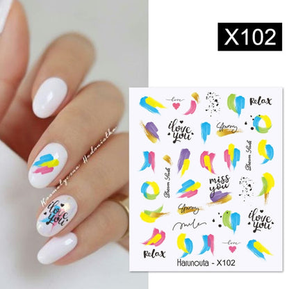 sengpan Christmas gifts ideas Harunouta Ink Blooming Marble Water Decals Flower Leaves Transfer Sliders Paper Abstract Geometric Lines Nail Stickers Watermark