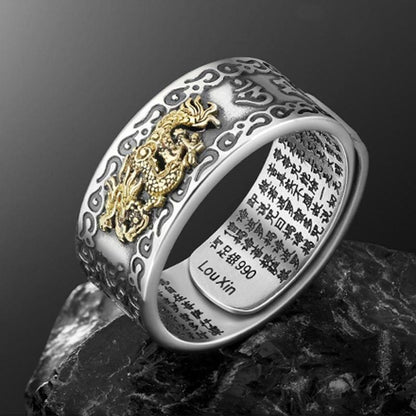 sengpan Ring Feng Shui Amulet Wealth Lucky Open Adjustable Ring Buddhist Jewelry for Women Men Gift