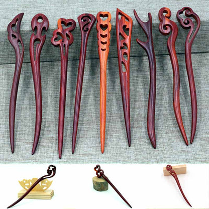 sengpan Christmas gifts ideas 1pc Red Sandalwood Hair Pins Hair Sticks Wood Animal Bird Phoenix Hairpins Headpiece Women Headwear Hair Accessories JL