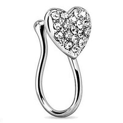 sengpan Christmas wishlist 1Piece Crystal Butterfly Fake Nose Ring Non Piercing Clip On Nose Ring Indian Style Heart Nose Cuff Fake Piercing Nariz Jewelry