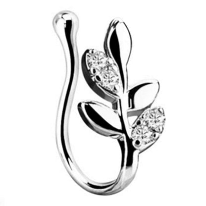 sengpan Christmas wishlist 1Piece Crystal Butterfly Fake Nose Ring Non Piercing Clip On Nose Ring Indian Style Heart Nose Cuff Fake Piercing Nariz Jewelry