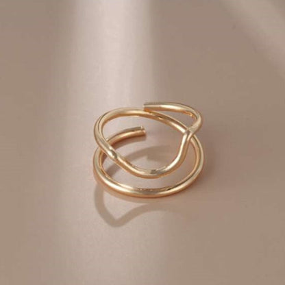 sengpan Christmas gifts ideas Open Hollow Fingertips Rings for Women Gold Color Nail Ring Irregular Fashion Jewelry Party Anillos CRL457