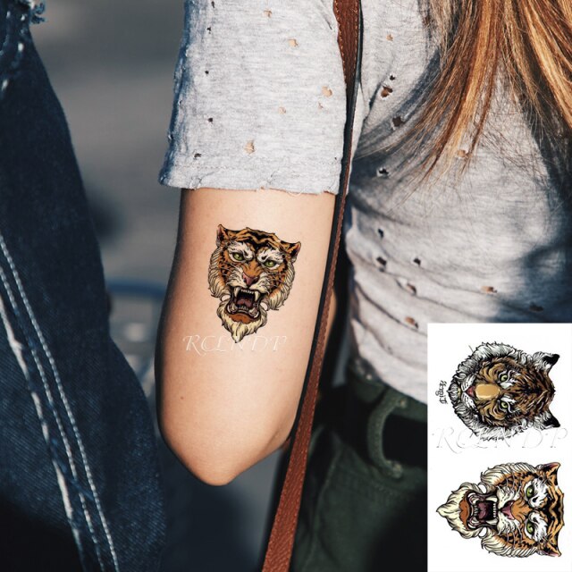 sengpan Waterproof Temporary Tattoo Sticker Flame Love Heart Flower Star Element Body Art Fake Tatto Flash Tatoo on finger for Men Women