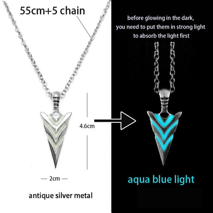 sengpan Christmas wishlist Luminous Glowing Arrow Pendant Necklace Knight Spear Necklace Glow In The Dark Pike Necklace for Women Men Halloween Gift