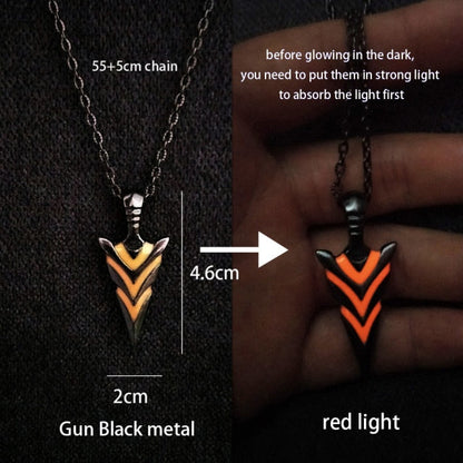 sengpan Christmas wishlist Luminous Glowing Arrow Pendant Necklace Knight Spear Necklace Glow In The Dark Pike Necklace for Women Men Halloween Gift