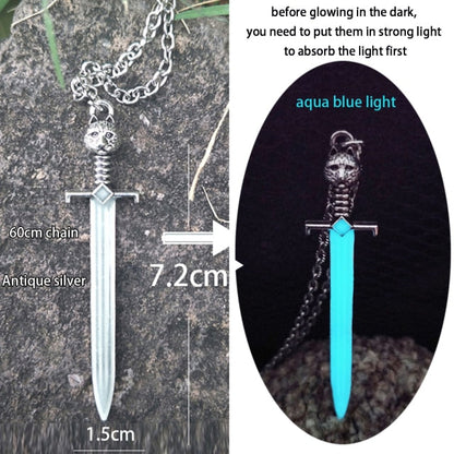 sengpan Christmas wishlist Luminous Glowing Arrow Pendant Necklace Knight Spear Necklace Glow In The Dark Pike Necklace for Women Men Halloween Gift