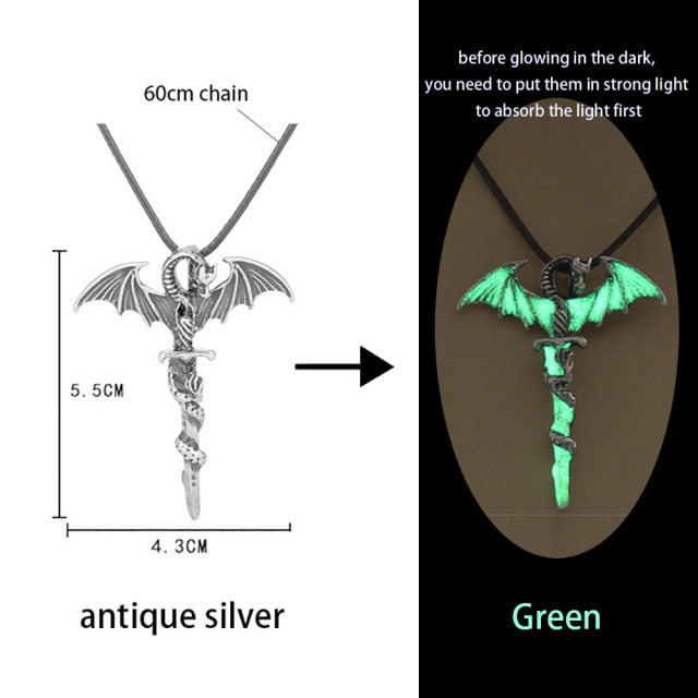 sengpan Christmas wishlist Luminous Glowing Arrow Pendant Necklace Knight Spear Necklace Glow In The Dark Pike Necklace for Women Men Halloween Gift