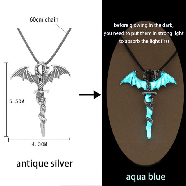 sengpan Christmas wishlist Luminous Glowing Arrow Pendant Necklace Knight Spear Necklace Glow In The Dark Pike Necklace for Women Men Halloween Gift