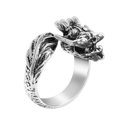 sengpan jewelry gifts for women hot sale new Retro Punk Snake Dragon Ring for Men Women Exaggerated Antique Siver Color Opening Adjustable Rings Anillo Hombre Bijoux